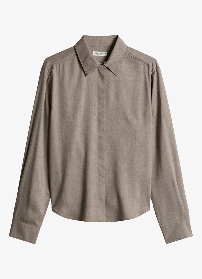 Marc O'Polo Dames Blouse met gemêleerd dessin in de kleur Taupe