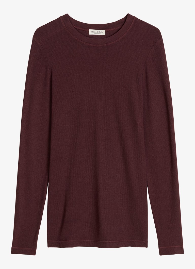 Marc O'Polo Dames Longsleeve met stretch in de kleur Bordeauxrood