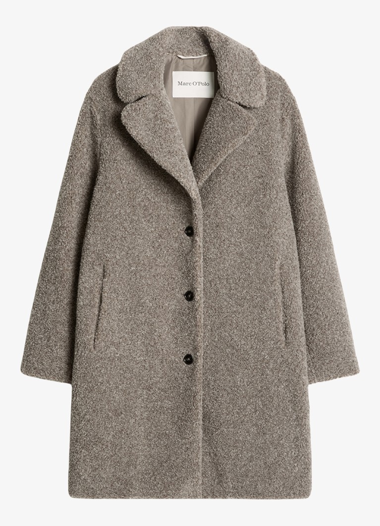 Marc O'Polo Dames Mantel van teddy in de kleur Taupe