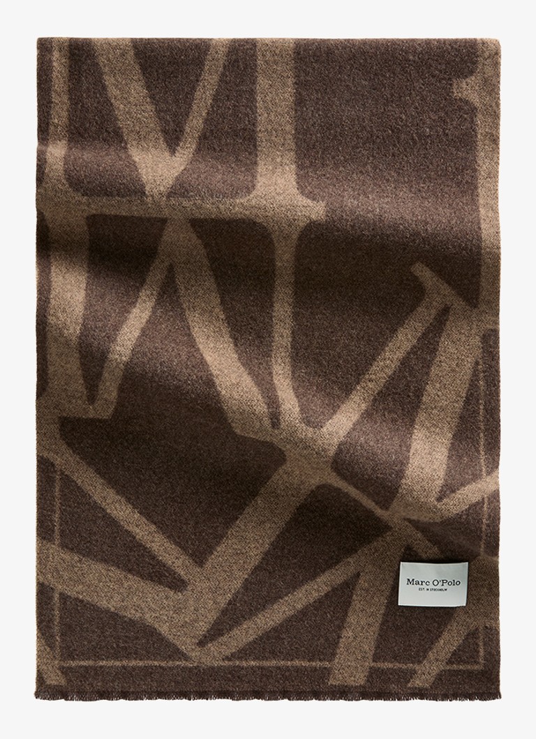 Marc O'Polo Dames Sjaal met logoprint in de kleur Donkerbruin