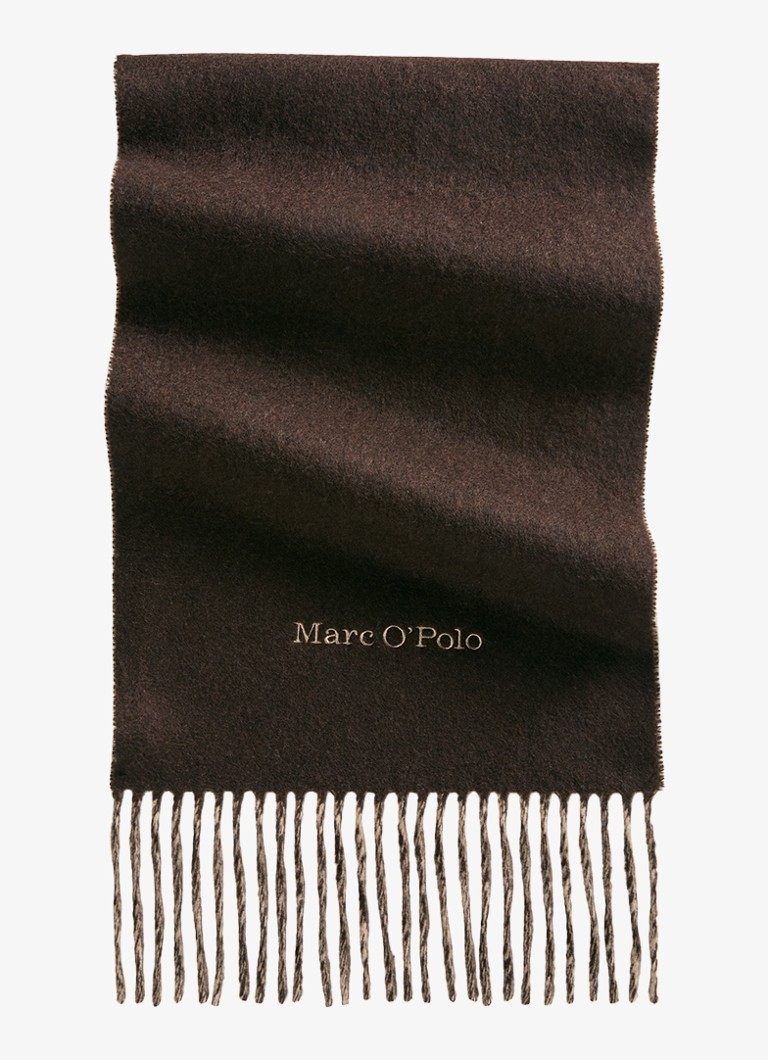 Marc O'Polo Dames Sjaal met logo in de kleur Donkerbruin