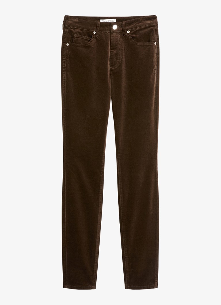 Marc O'Polo Dames High waist slim fit jeans met gekleurde wassing in de kleur Burnt Coffee / Bruin
