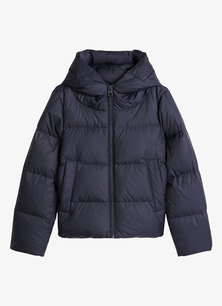 Marc O'Polo Dames Puffer jack met capuchon en steekzakken in de kleur Martime Blue / Blauw