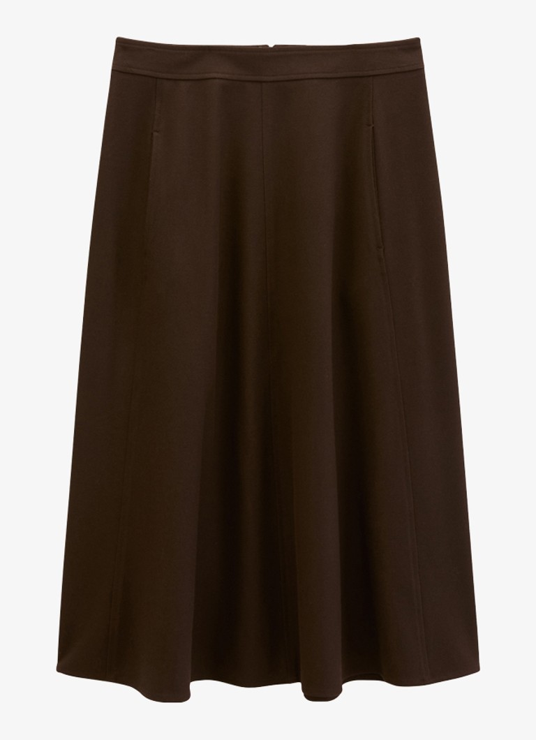 Marc O'Polo Dames Midi rok met steekzakken in de kleur Burnt Coffee / Bruin