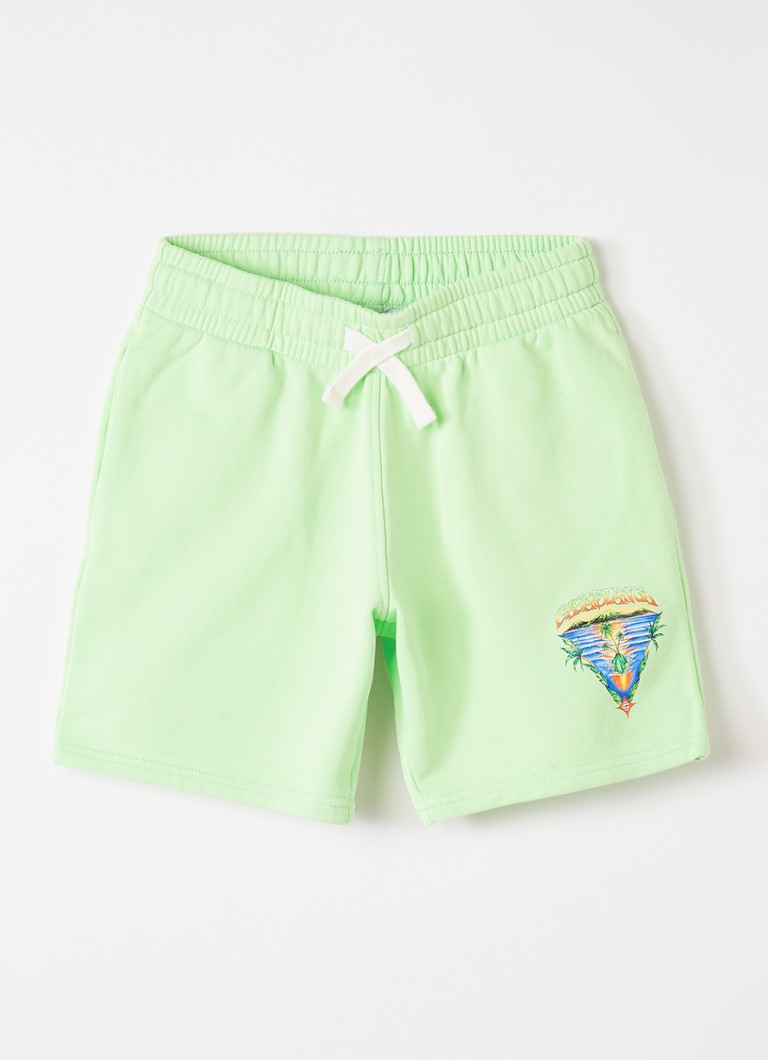 Casablanca Jongens Innocence straight fit korte joggingbroek met logo in de kleur Lime, maat: 13-14Y=164