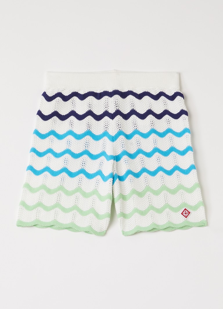 Casablanca Jongens Grofgebreide loose fit korte broek in de kleur Wit, maat: 13-14Y=164