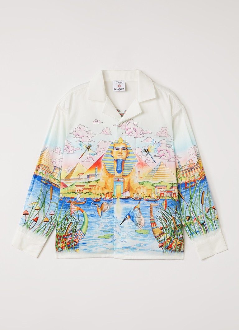Casablanca Jongens Overhemd met print in de kleur Gebroken wit, maat: 13-14Y=164