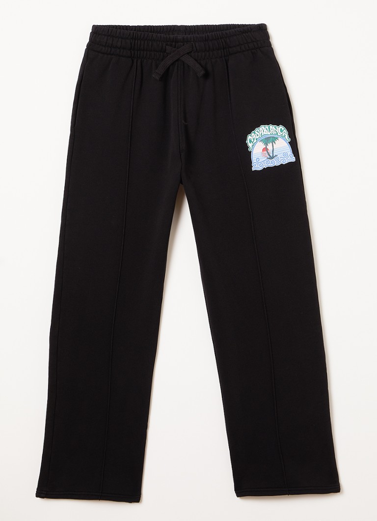 Casablanca Jongens Straight fit joggingbroek met logo in de kleur Zwart, maat: 13-14Y=164