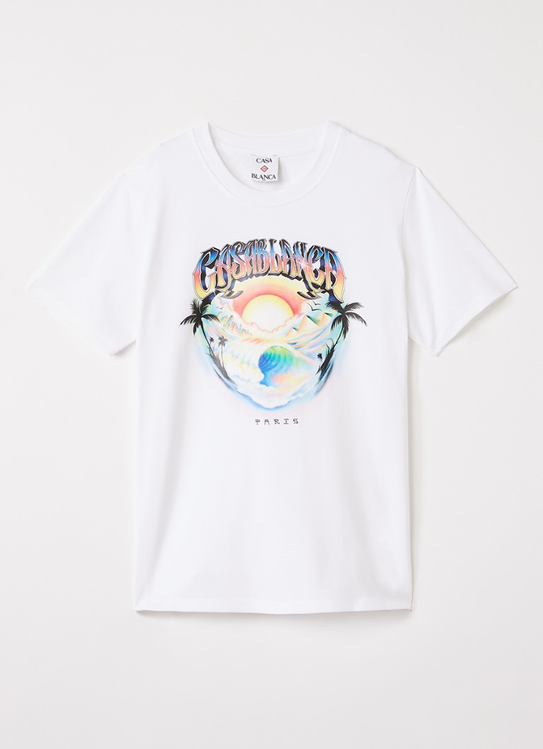 Casablanca Jongens T-shirt met logoprint in de kleur Wit, maat: 13-14Y=164