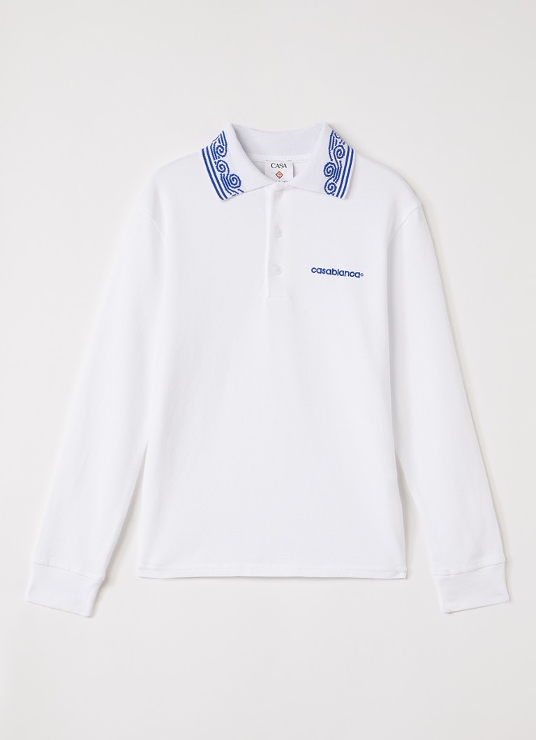 Casablanca Jongens Polo met logoborduring in de kleur Wit, maat: 11-12Y=152