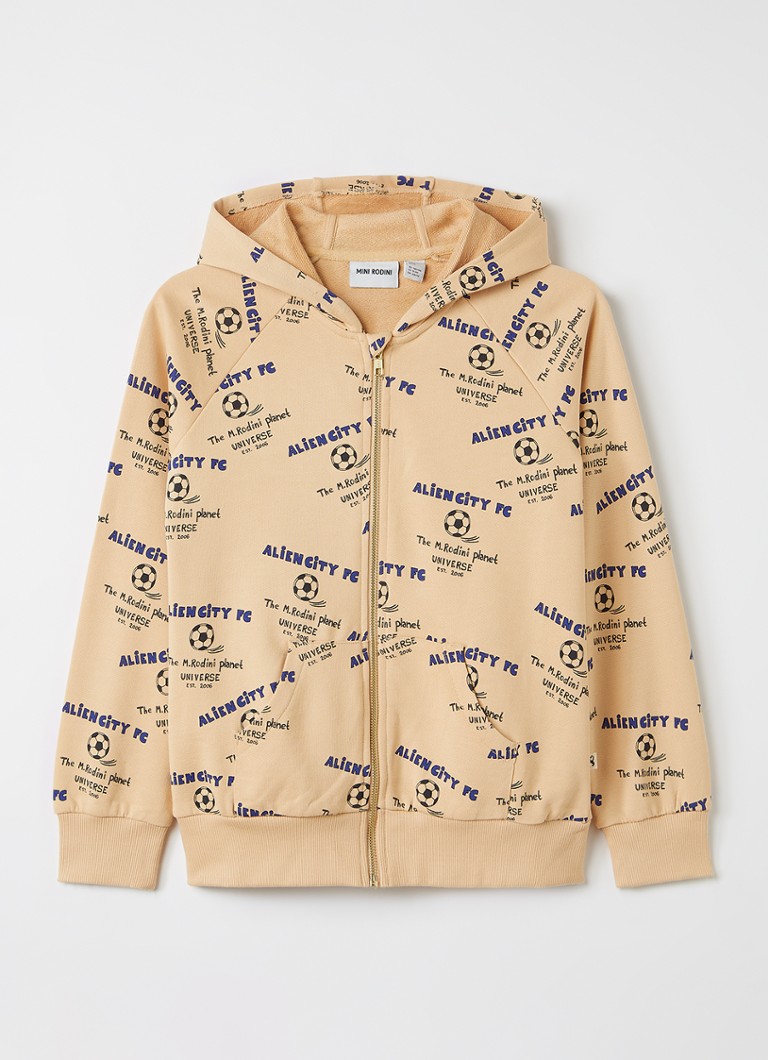 Mini Rodini Jongens Alien City vest met print in de kleur Beige, maat: 104/110