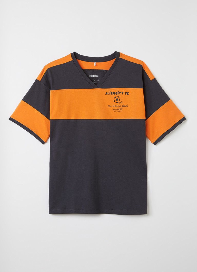 Mini Rodini Jongens Alien City T-shirt met print in de kleur Oranje, maat: 116/122