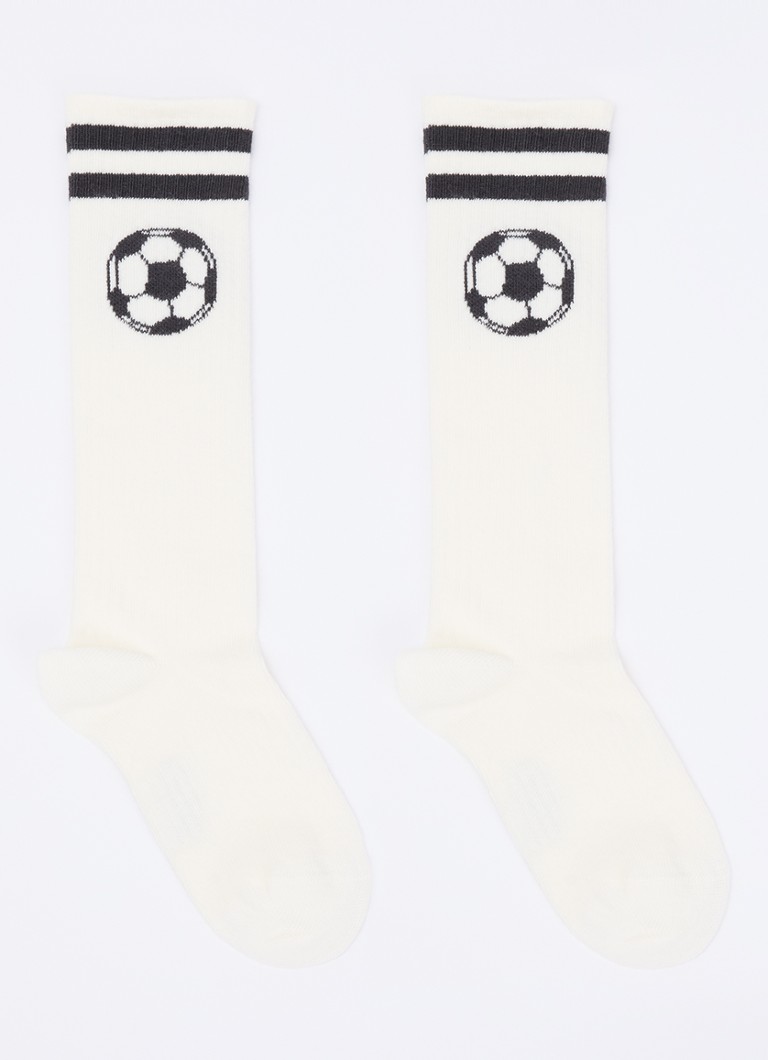 Mini Rodini Meisjes Football sokken in katoenblend in de kleur Wit, maat: 28/31