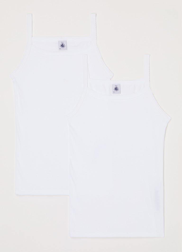 Petit Bateau Jongens Singlet van katoen in 2-pack in de kleur Wit, maat: 6A