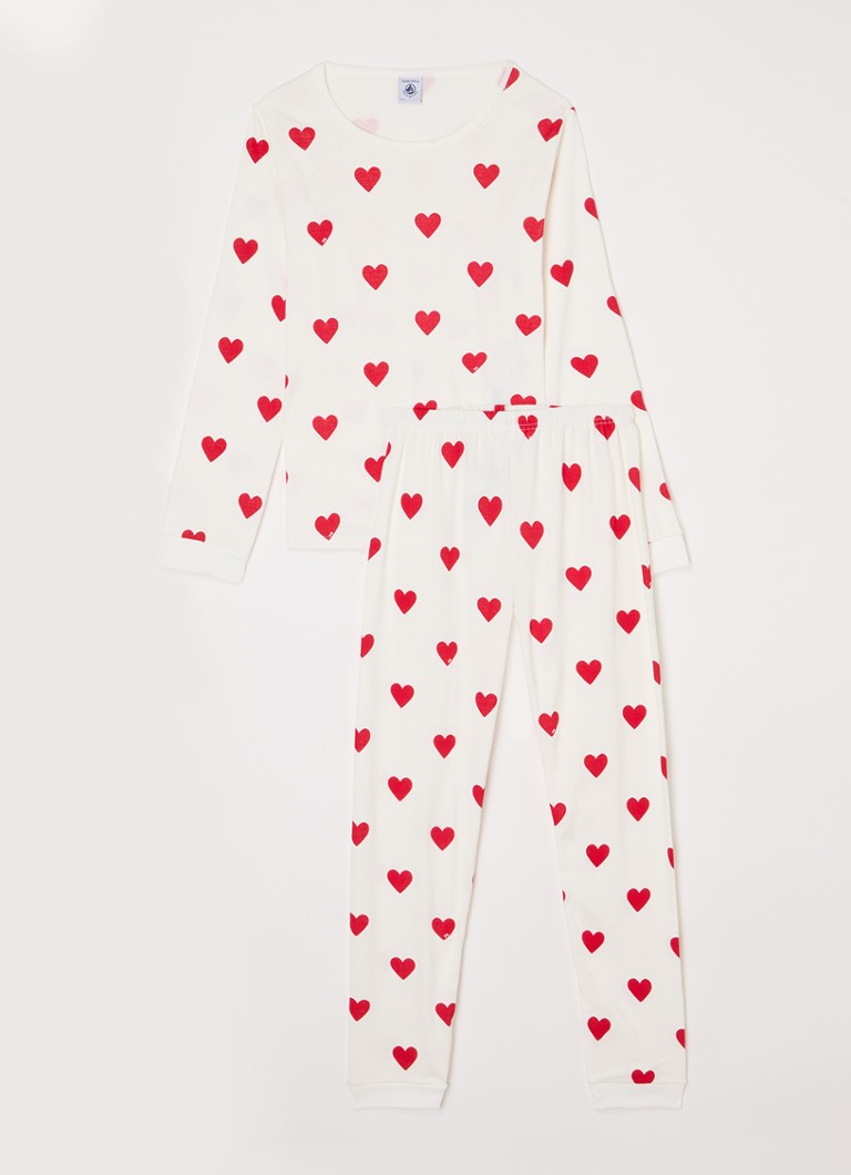 Petit Bateau Meisjes Pyjamaset met print in de kleur Gebroken wit, maat: 3A
