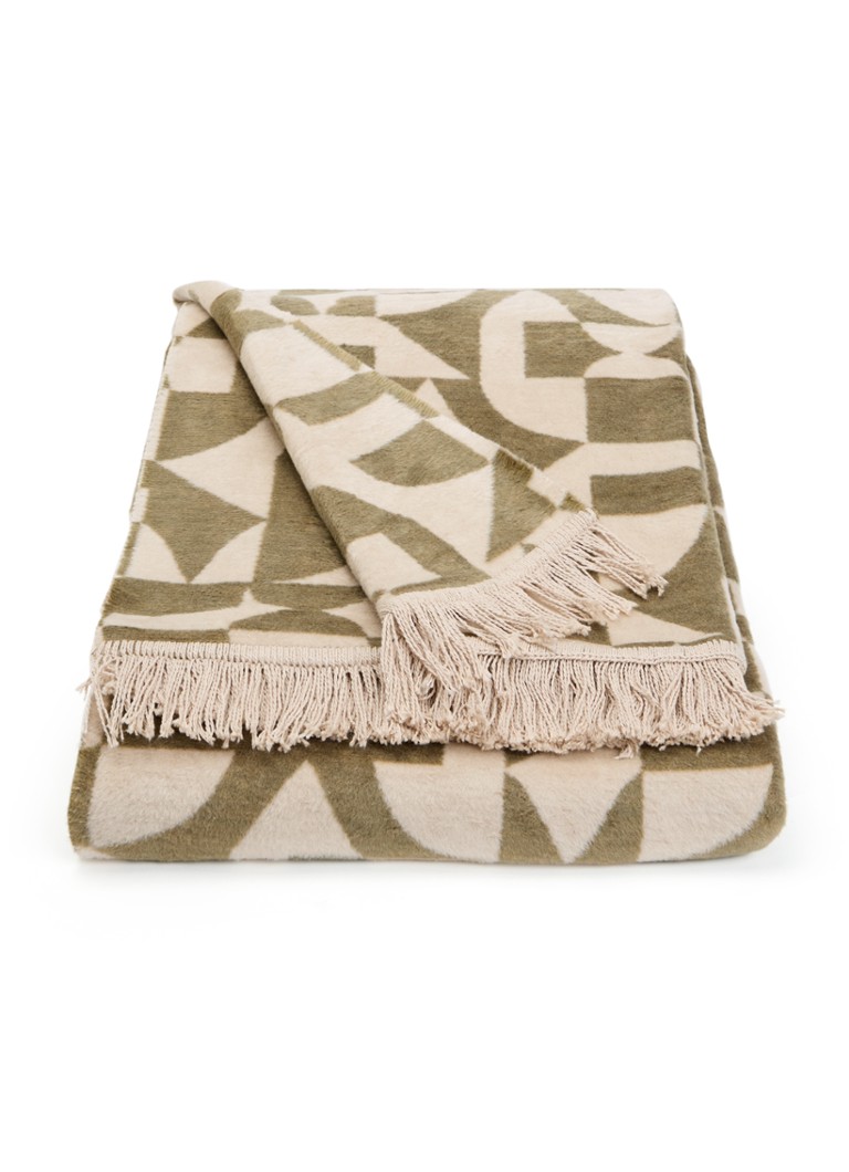 Claudi Lonata plaid 150 x 200 cm Olijfgroen - Deal