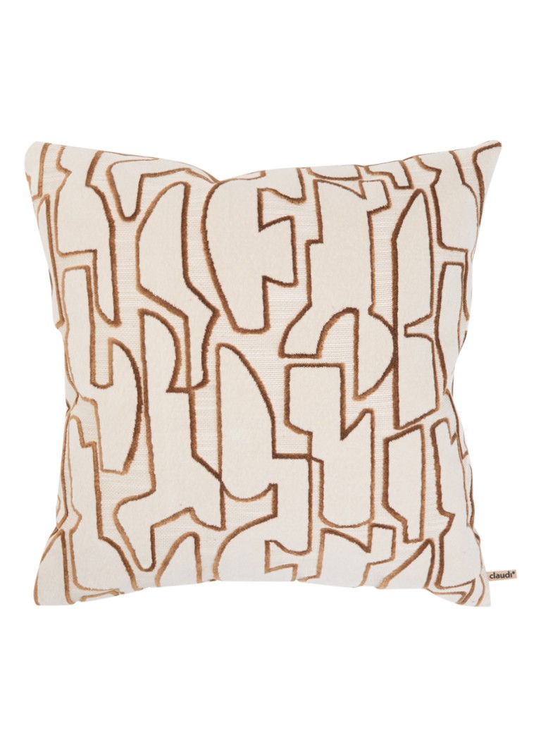 Claudi Seraq sierkussen met print 50 x 50 cm Chocoladebruin - Deal