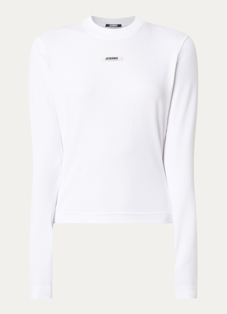 Jacquemus Dames Longsleeve met logo in de kleur Wit, maat: XS