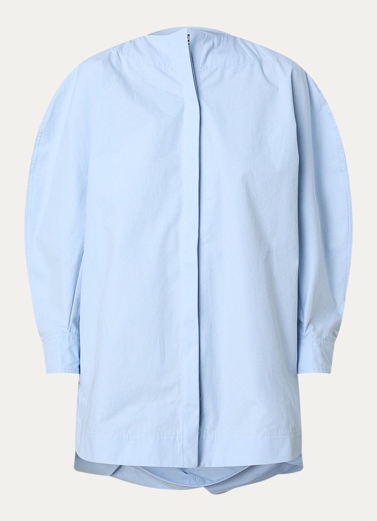 Jacquemus Dames La Pittore oversized blouse met split in de kleur Lichtblauw, maat: 38
