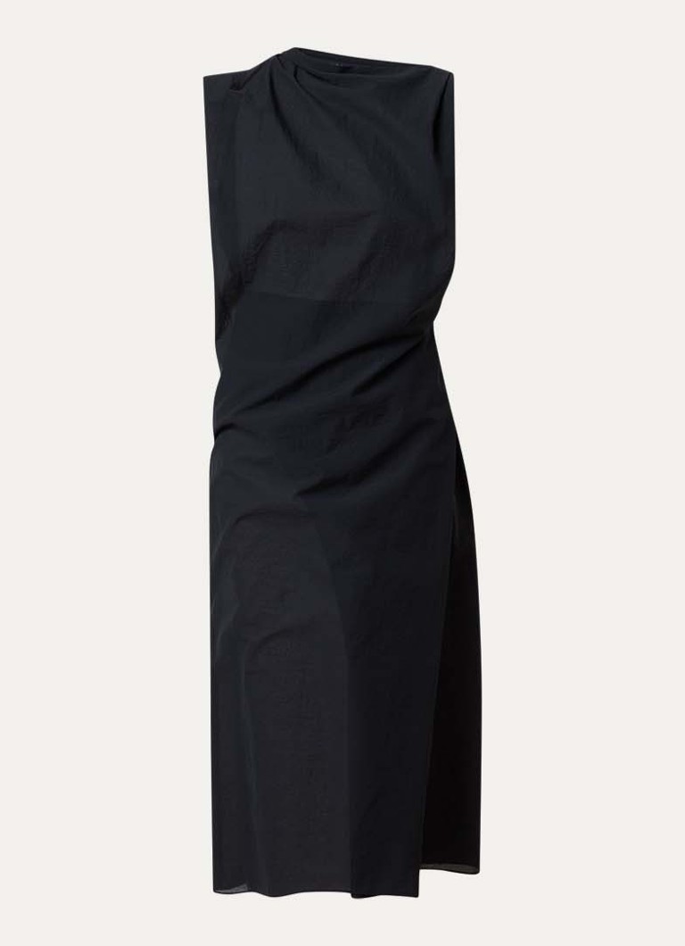 Jacquemus Dames Midi kokerjurk met asymmetrische hals in de kleur Zwart, maat: 34