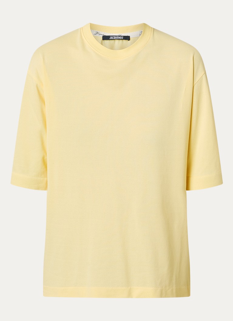 Jacquemus Dames Le Ventadou T-shirt met borduring in de kleur Lichtgeel, maat: M