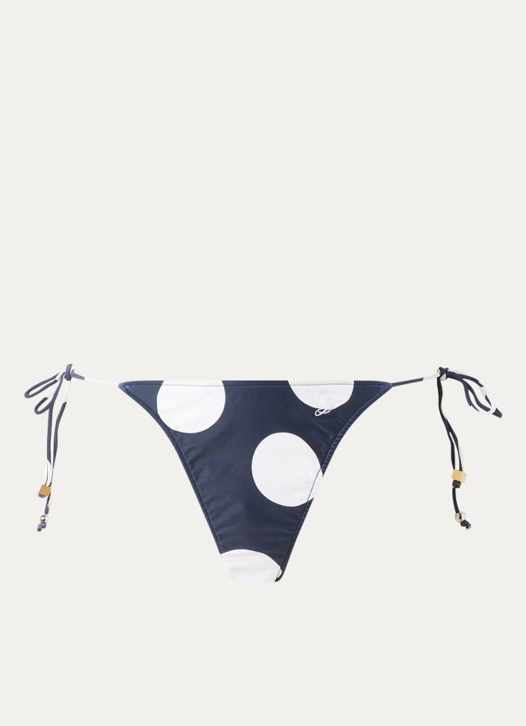 Jacquemus Dames La Bas de Plage tanga bikinislip met print in de kleur Donkerblauw, maat: S