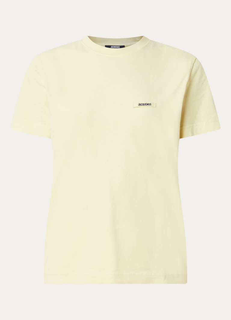 Jacquemus Dames T-shirt met logo in de kleur Lichtgeel, maat: L