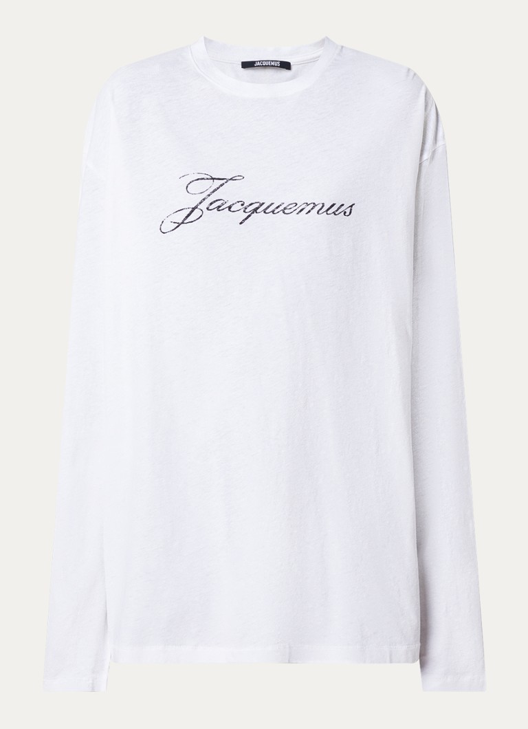 Jacquemus Dames Longsleeve met logo in de kleur Wit, maat: L