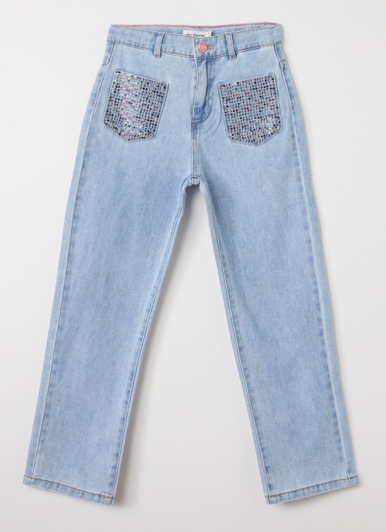 Billieblush Meisjes Straight leg jeans met studs in de kleur Indigo, maat: 116
