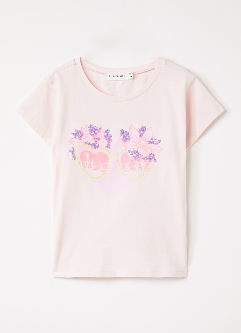 Billieblush Meisjes T-shirt met print in de kleur Lichtroze, maat: 116
