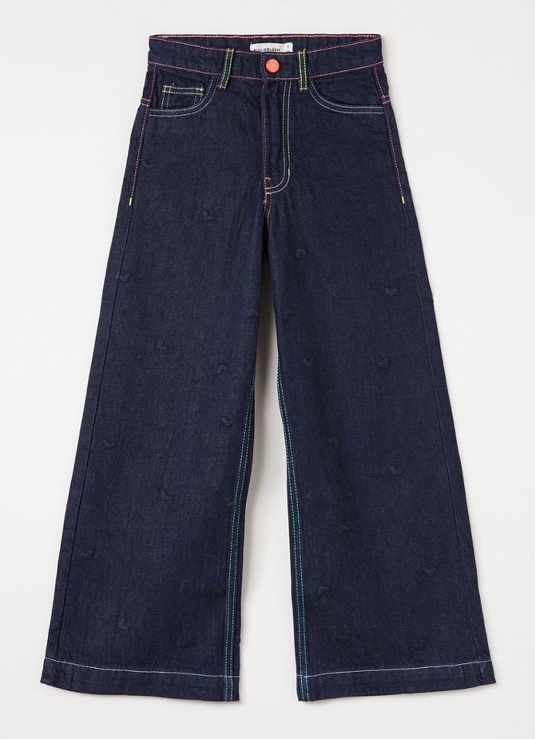 Billieblush Wide leg jeans met donkere wassing in de kleur Indigo, maat: 140