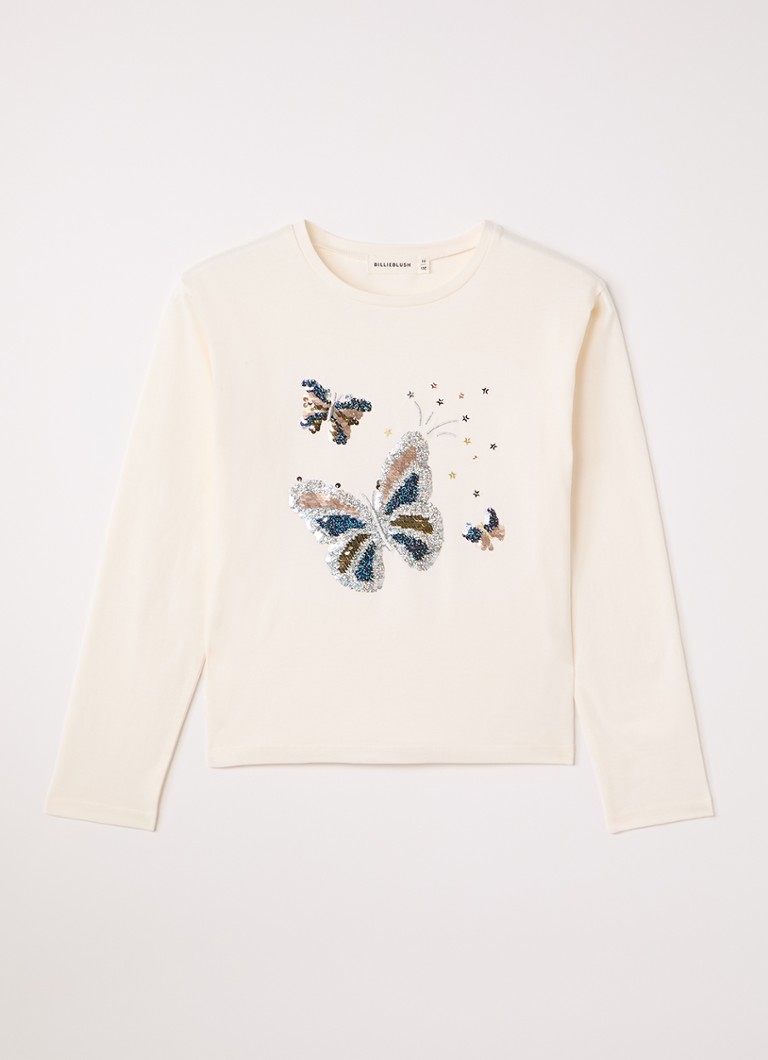 Billieblush Meisjes Longsleeve met pailletten in de kleur Ivoor, maat: 104