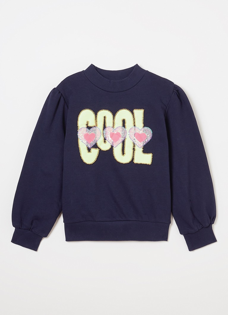 Billieblush Meisjes Sweater met pailletten in de kleur Donkerblauw, maat: 116