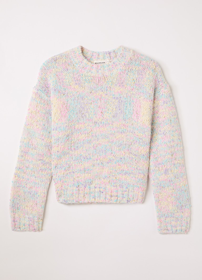Billieblush Meisjes Grofgebreide trui met gemêleerd dessin en lurex in de kleur Ivoor, maat: 104