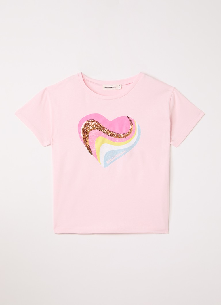 Billieblush Meisjes T-shirt met pailletten en glitter in de kleur Lichtroze, maat: 104