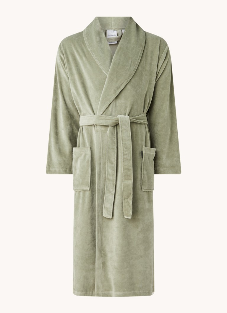 Vandyck Grace badjas van fluweel met steekzakken - unisex Lindegroen - Deal