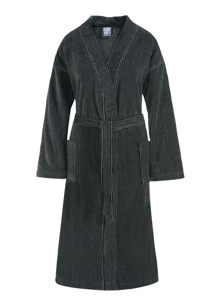 Vandyck Dames Antonio badjas met streepprint in de kleur Zwart, maat: Medium
