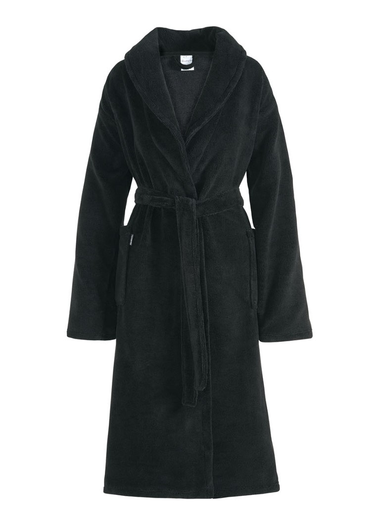 Vandyck Dames Beaumont badjas van katoen - unisex in de kleur Zwart, maat: XLarge