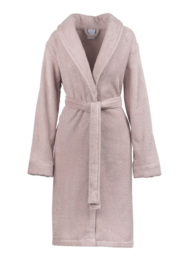 Vandyck Dames Soho badjas - unisex in de kleur Zalmroze, maat: Large