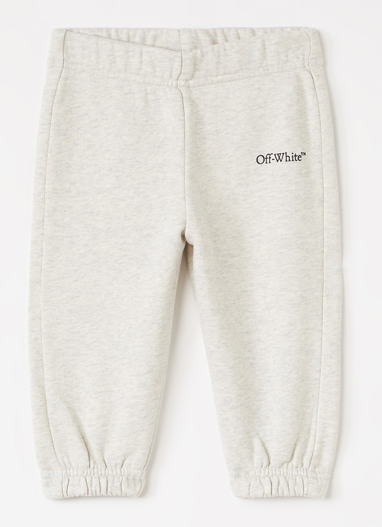 Off-White Jongens Bookish joggingbroek met logo in de kleur Grijsmele, maat: 98