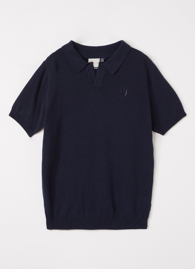 Retour Jeans Jongens Camiel fijngebreide polo in de kleur Donkerblauw, maat: 15/16J