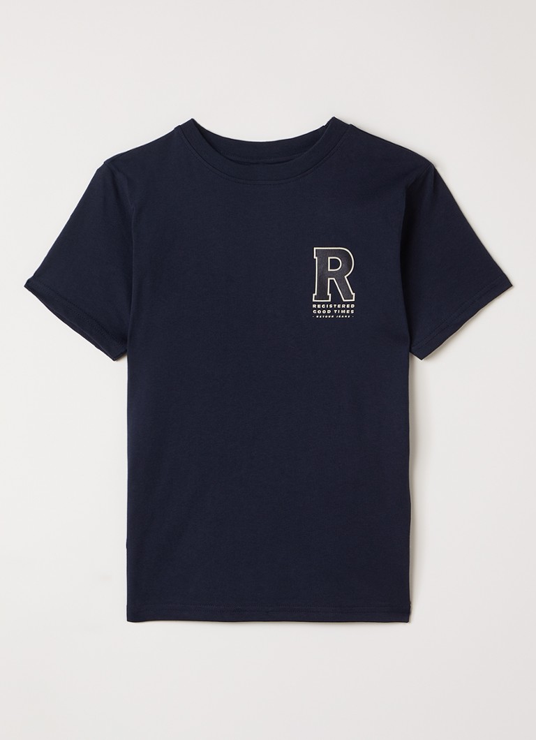 Retour Jeans Jongens Jarno T-shirt met front- en backprint in de kleur Donkerblauw, maat: 6J=116