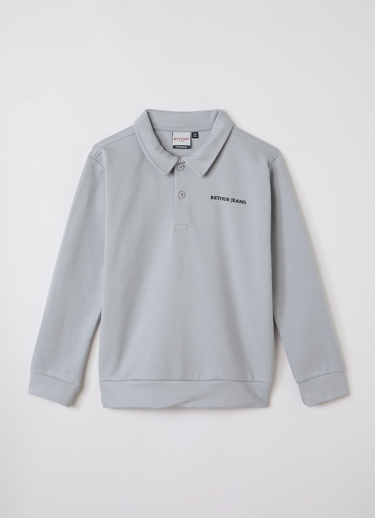 Retour Jeans Jongens Rico polo met logo in de kleur Grijs, maat: 13/14J