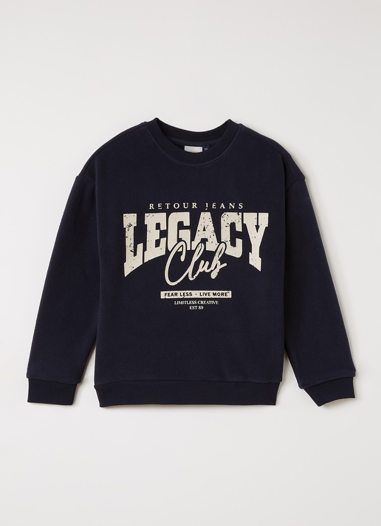Retour Jeans Boris sweater met print in de kleur Donkerblauw, maat: 164