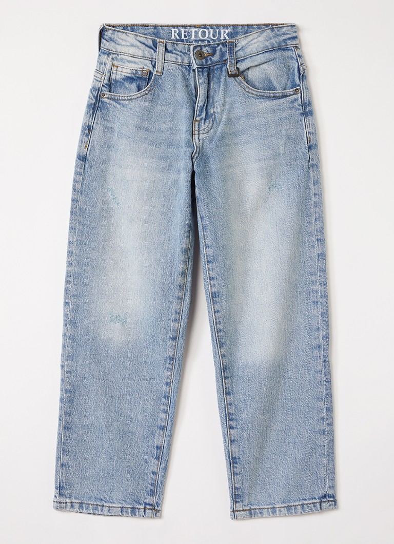 Retour Jeans Jongens Manuel straight leg jeans met lichte wassing in de kleur Indigo, maat: 140
