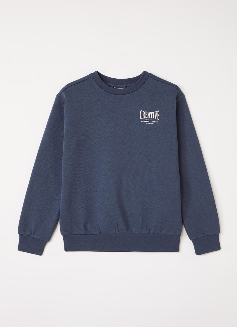 Retour Jeans Jongens Otto sweater met logo- en backprint in de kleur Blauw, maat: 164