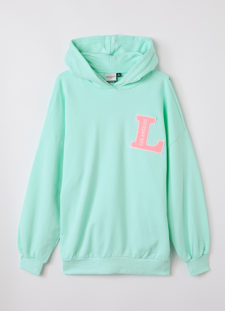 Retour Jeans Meisjes Isla hoodie met borduring in de kleur Mint, maat: 12Y=152