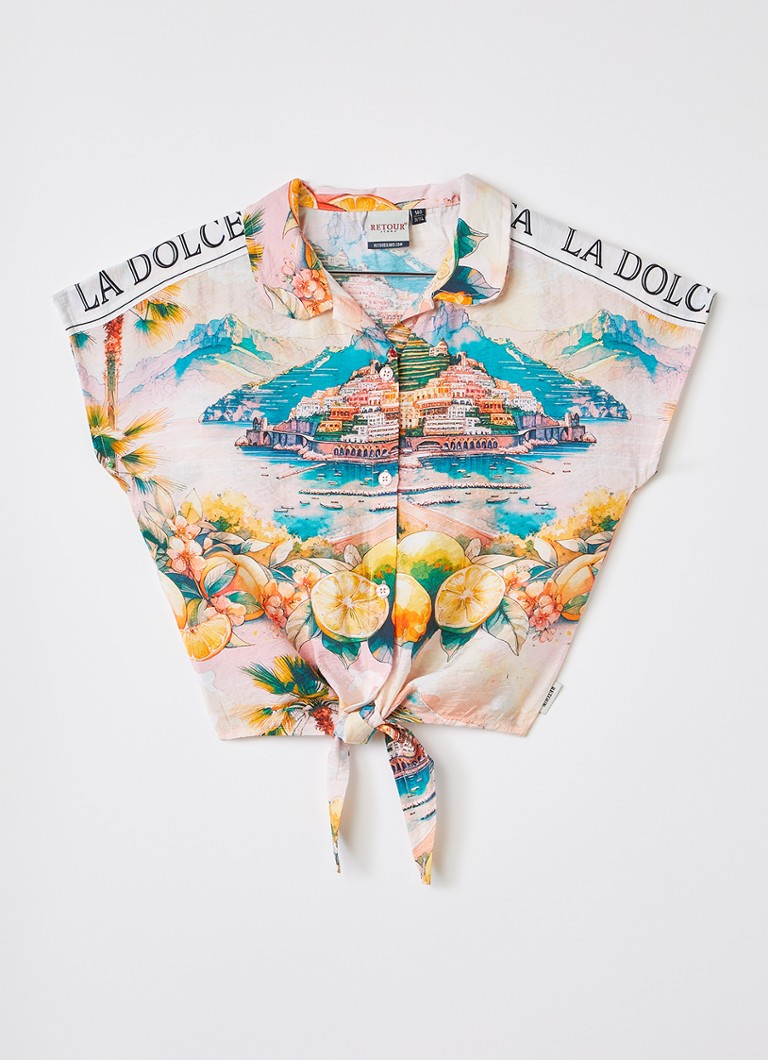 Retour Jeans Meisjes Katja blouse met print in de kleur Multicolor, maat: 6Y=116