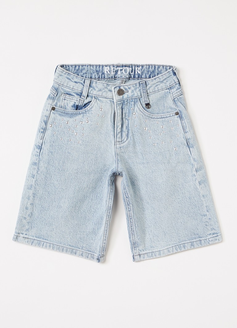 Retour Jeans Meisjes Mila loose fit korte broek van denim in de kleur Indigo, maat: 12Y=152