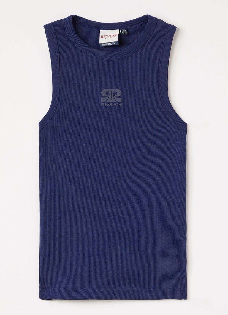Retour Jeans Meisjes Tanktop met ribstructuur in de kleur Royalblauw, maat: 14Y=164